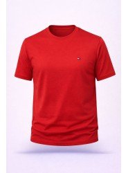 8467-TMY Kırmızı Bisiklet Yaka Tshırt