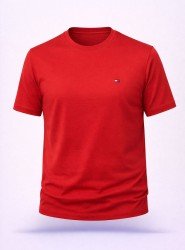 8467-TMY Kırmızı Bisiklet Yaka Tshırt