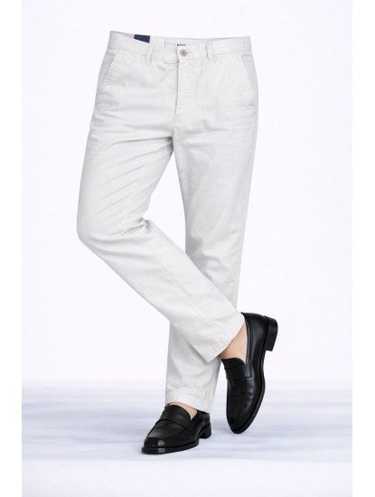 8601-Lora Piano Bej Pamuklu Pantolon