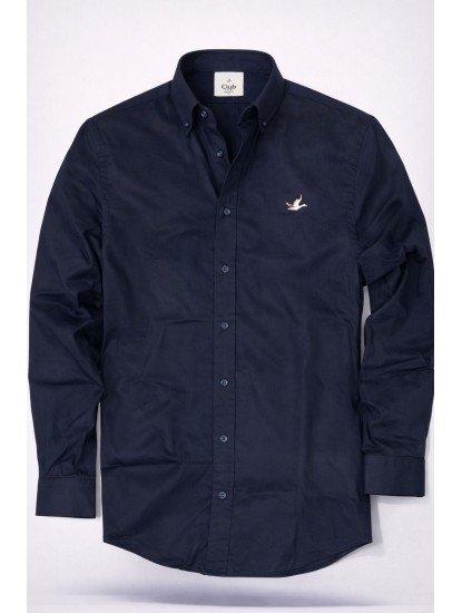 8605-BYMN Koyu Lacivert  Comfort Fit Gömlek