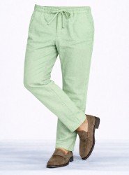 8649-NTWRK Yeşil Rengi Regular Fit Keten Pantolon