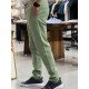 8649-NTWRK Yeşil Rengi Regular Fit Keten Pantolon