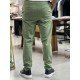 8649-NTWRK Yeşil Rengi Regular Fit Keten Pantolon