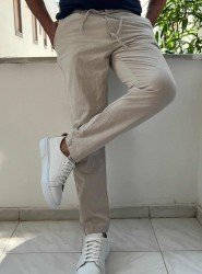 8650-NTWRK Vizon Rengi Regular Fit Keten Pantolon