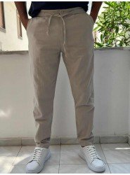 8650-NTWRK Vizon Rengi Regular Fit Keten Pantolon