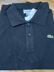 8673-LCST Siyah Klasik Logo Pike Kumaş Polo Yaka Tshirt