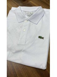 8672-LCST Beyaz Klasik Logo Pike Kumaş Polo Yaka Tshirt