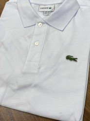 8672-LCST Beyaz Klasik Logo Pike Kumaş Polo Yaka Tshirt