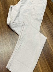8674-NTWRK Gri Rengi Regular Fit Keten Pantolon