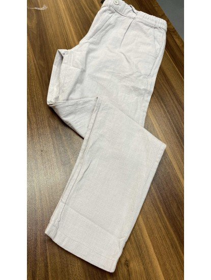 8674-NTWRK Gri Rengi Regular Fit Keten Pantolon