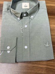 8682- BYMN Comfort Fit Yeşil Pamuk Gömlek