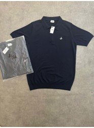 8689- BYMN Lacivert Fermuarlı Triko Polo Yaka T-shirt