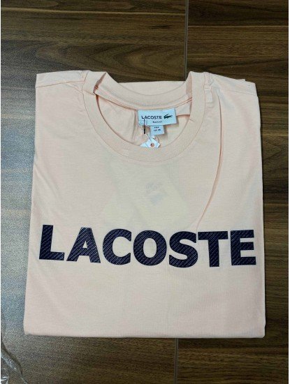 8695- LCST Somon Rengi Enjoksiyon Baskı Bisiklet Yaka T-shirt
