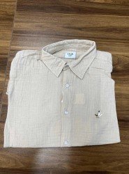 8709- Bymn Bej Müslin Comfort Fit Gömlek