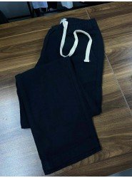 8721- BYMN Siyah İpli Müslin Pantolon