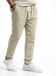 8724- BYMN Su Yeşili İpli Müslin Pantolon