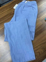 8725- BYMN Mavi İpli Müslin Pantolon