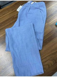 8725- BYMN Mavi İpli Müslin Pantolon