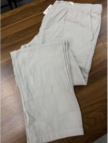 8726- BYMN A. Yeşil İpli Müslin Pantolon