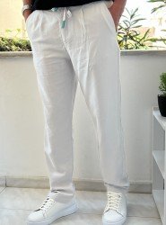 8764-JC Taş Rengi Keten Pantolon
