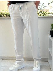 8764-JC Taş Rengi Keten Pantolon