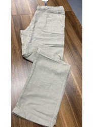 8766-JC A.Yeşil  Keten Pantolon