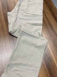 8766-JC A.Yeşil  Keten Pantolon