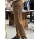 8768-JC Kahverengi Keten Pantolon