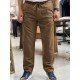 8768-JC Kahverengi Keten Pantolon
