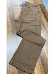 8768-JC Kahverengi Keten Pantolon