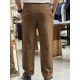 8768-JC Kahverengi Keten Pantolon