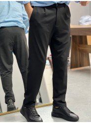 8773-NTW Siyah Slim Fit Pantolon