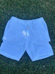 8774-BYMN Beyaz Comfort Fit Müslin Şort