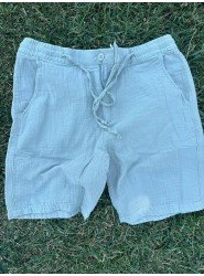 8775-BYMN Su Yeşili Comfort Fit Müslin Şort