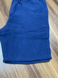 8778-BYMN Lacivert Comfort Fit Müslin Şort