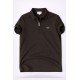 8783-LCST Kahverengi Yarım Fermuarlı Pike Kumaş Polo Yaka T-Shirt