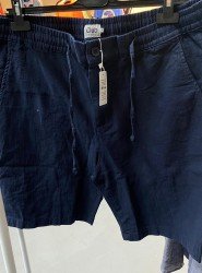 8787-BYMN Lacivert Regular Fit Keten Şort