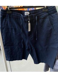 8787-BYMN Lacivert Regular Fit Keten Şort