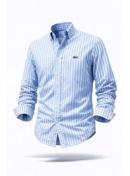 8804- LCST Açık Mavi Çizgili Slim Fit Gömlek