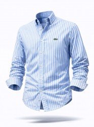 8804- LCST Açık Mavi Çizgili Slim Fit Gömlek