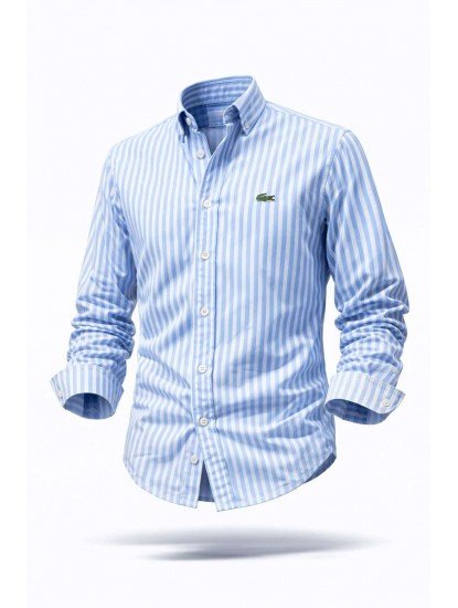 8804- LCST Açık Mavi Çizgili Slim Fit Gömlek