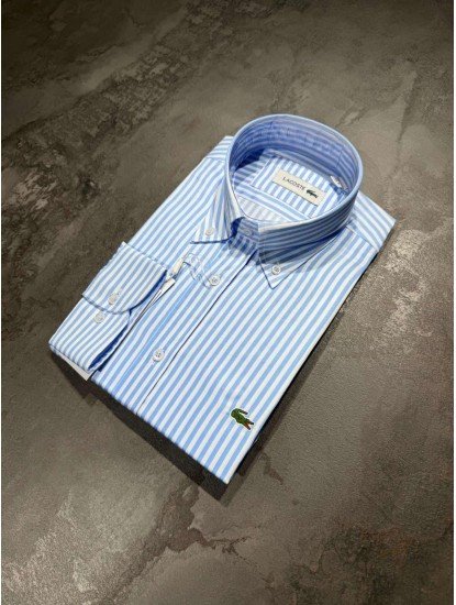 8804- LCST Açık Mavi Çizgili Slim Fit Gömlek