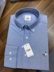 8809- BYMN Comfort Fit Mavi Oxford Gömlek