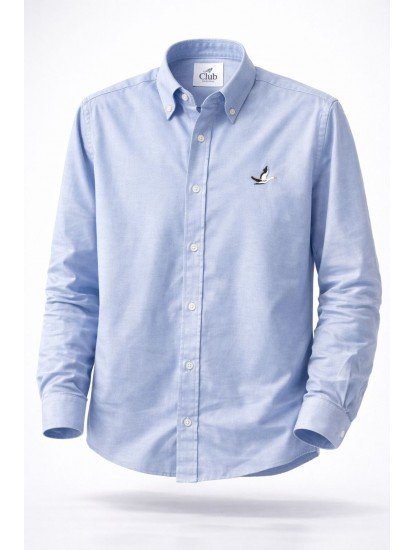 8809- BYMN Comfort Fit Mavi Oxford Gömlek