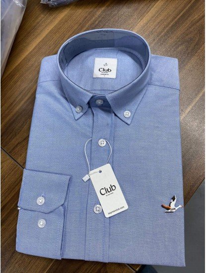 8809- BYMN Comfort Fit Mavi Oxford Gömlek