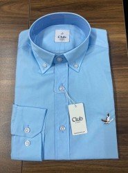 8810- BYMN Comfort Fit Gök Mavisi Pamuk Gömlek
