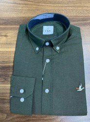 8817- BYMN Comfort Fit Yeşil  Oxford Gömlek