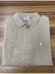 8819- BYMN A.Kahverengi Fermuarlı Polo Yaka Triko Kazak
