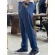 8834-BYMN İNDİGO TONA TON LOGO KETEN PANTOLON