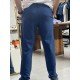 8834-BYMN İNDİGO TONA TON LOGO KETEN PANTOLON